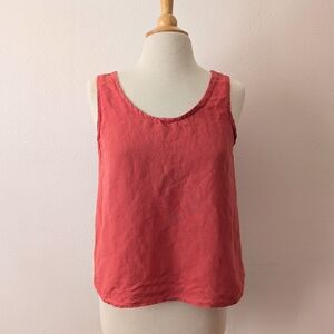Beachy Coral Pink Sleeveless Top Large
